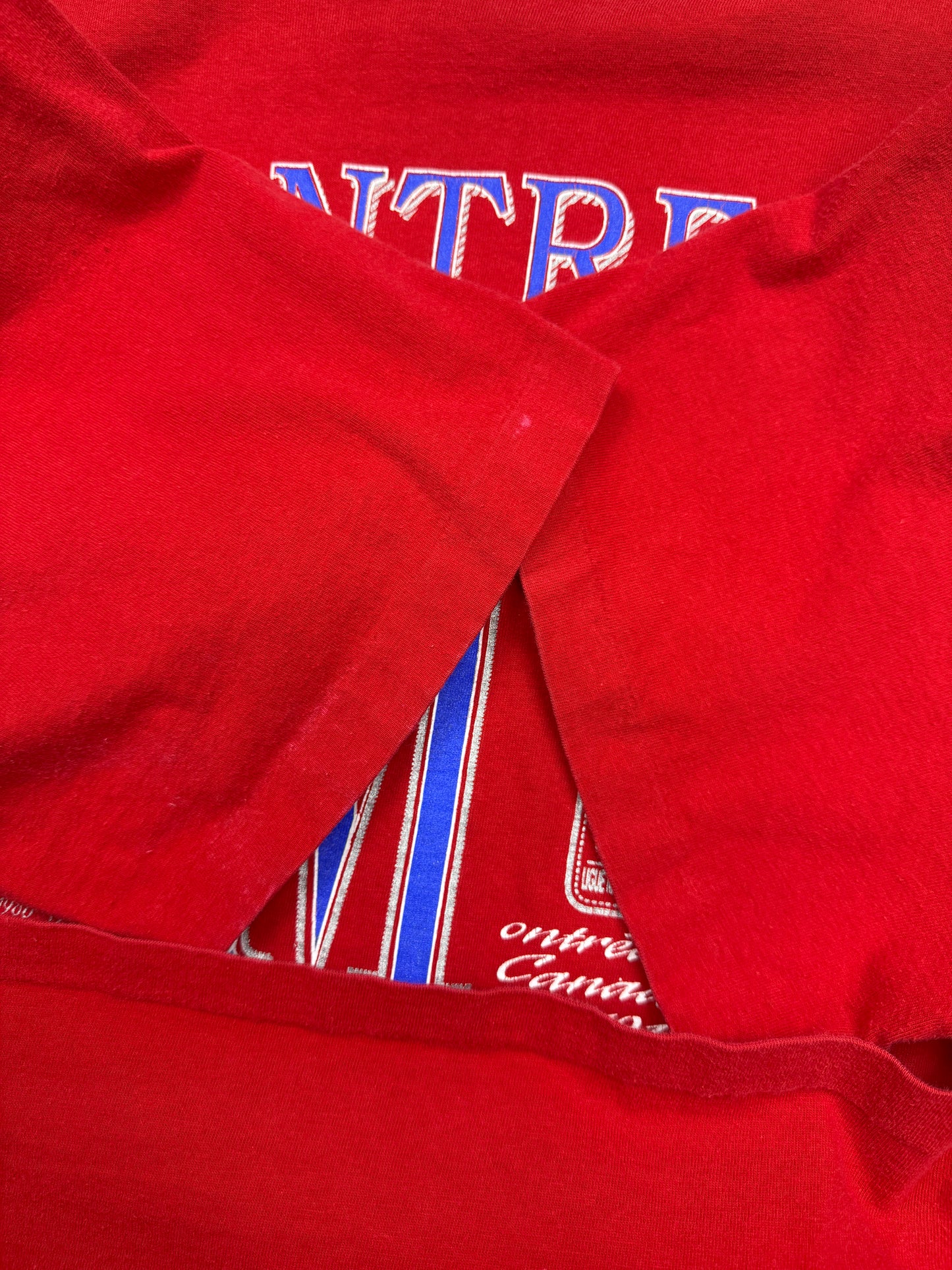 Vintage 1993 Montreal Canadians NHL Hockey Eastern Conference Graphic T Shirt Size L