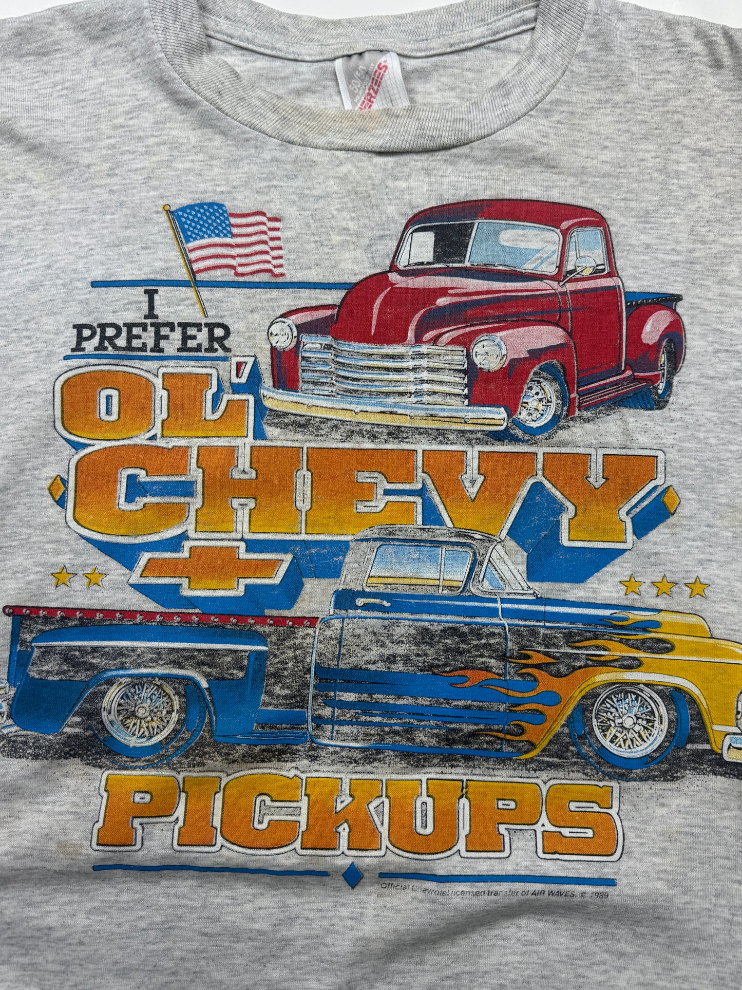 Vintage 1989 I Prefer Ol Chevy Pickups Classic Cars American Muscle Racing T Shirt Size L 80s