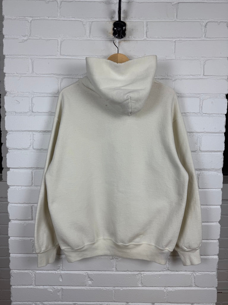 Vintage Russell Athletic Cropped Boxy Fit Blank Hooded Sweatshirt Size XL White