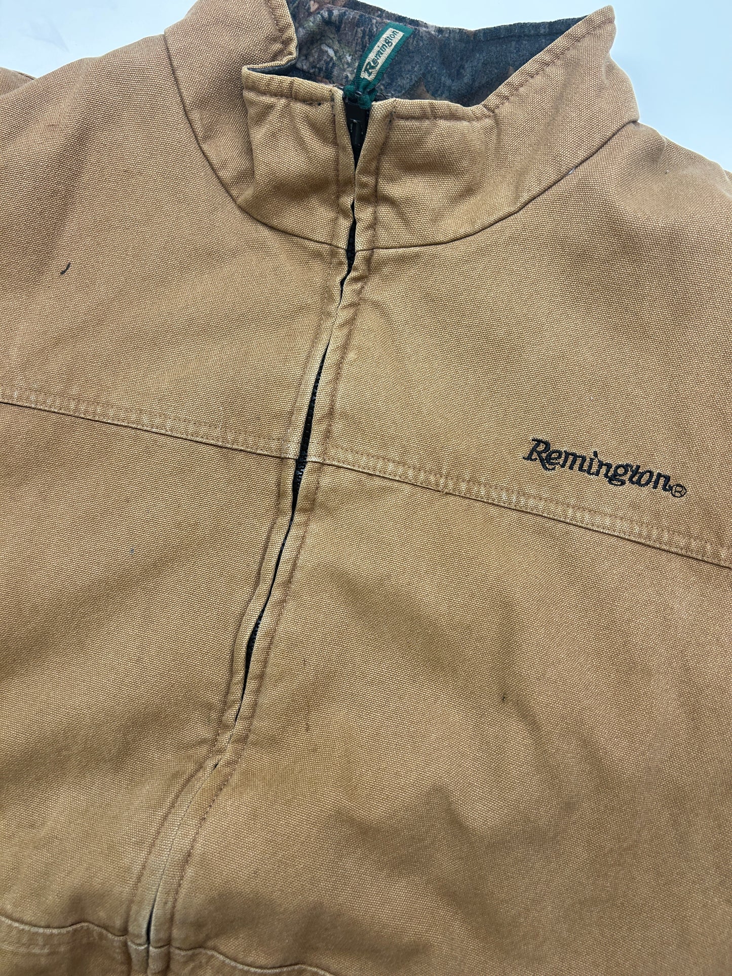Remington Mossy Oak Break Up Camo Reversible Canvas Insulated Bomber Jacket Size XL