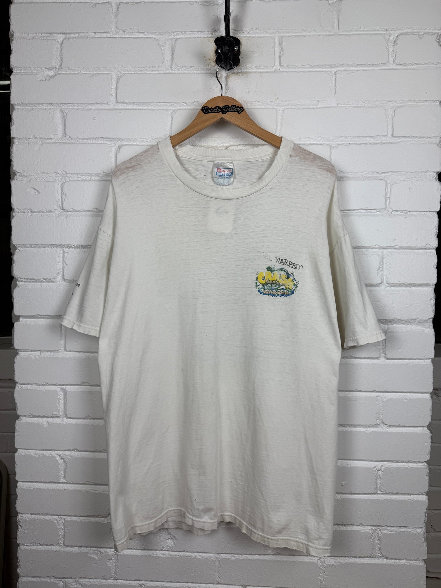 Vintage 90s Crash Bandicoot Warped Video Game Promo Playstation Graphic T Shirt Size XL