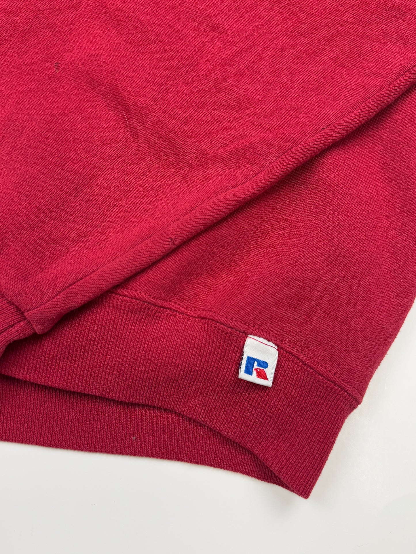 Vintage Russell Athletic Cropped Boxy Fit Blank Crewneck Sweatshirt Size XL Burgundy