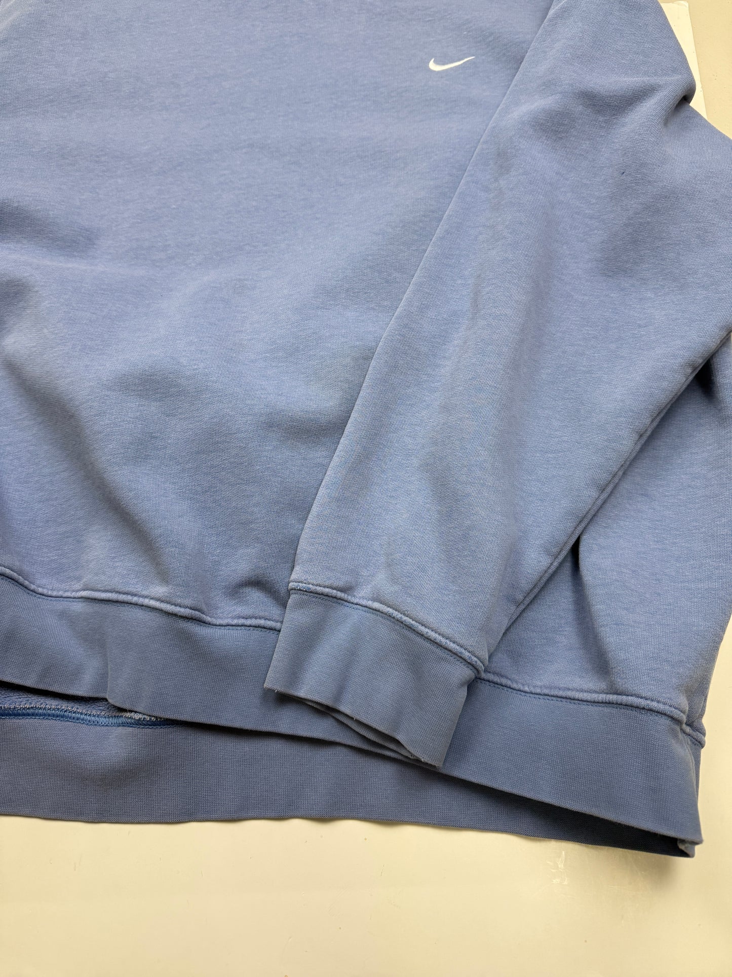 Vintage Y2K Nike Embroidered Mini Swoosh Crewneck Sweatshirt Size XXL Baby Blue