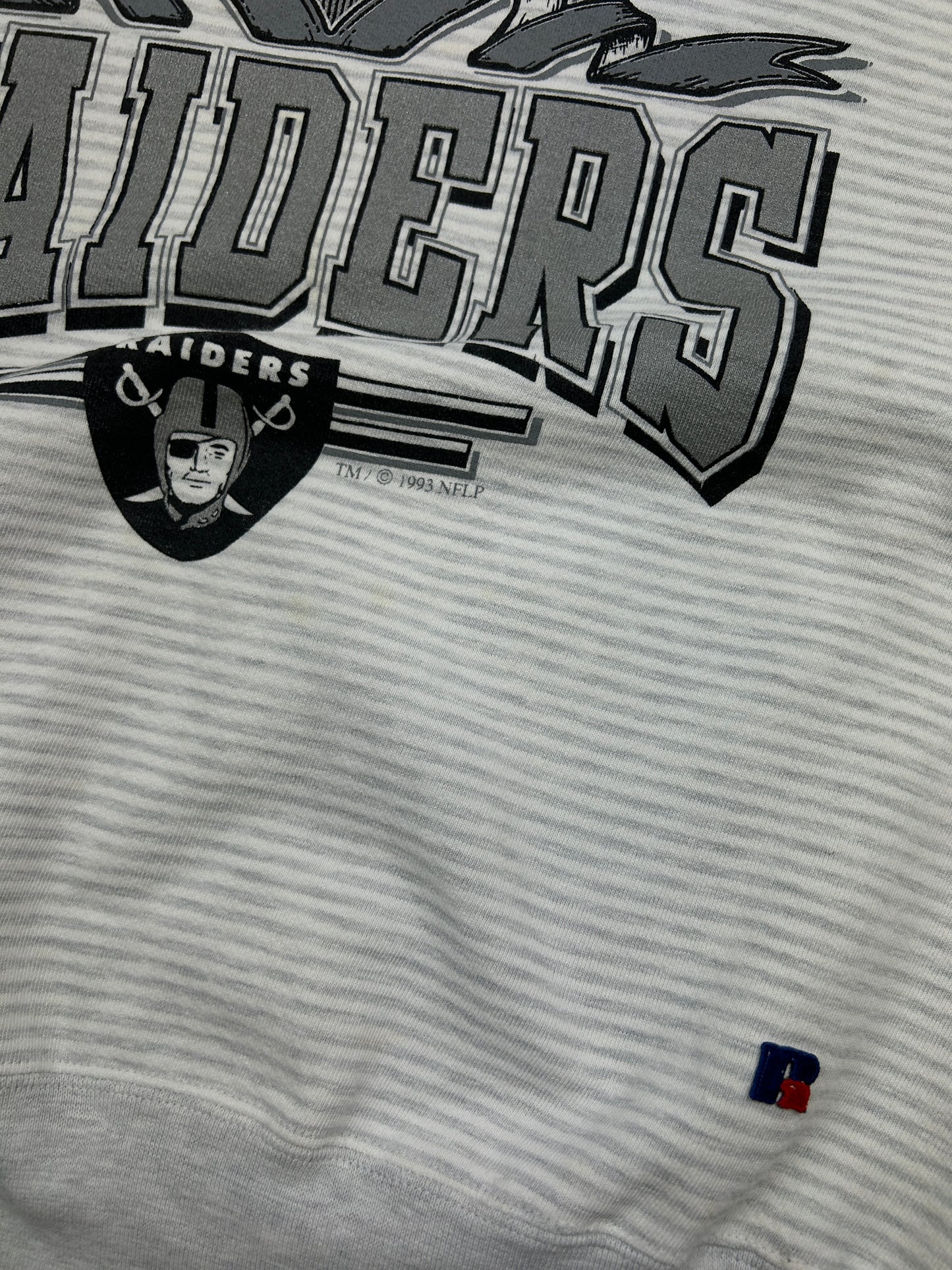 Vintage 1993 Los Angeles NFL Striped Russell Athletic Graphic Sweatshirt Size XXL 90s