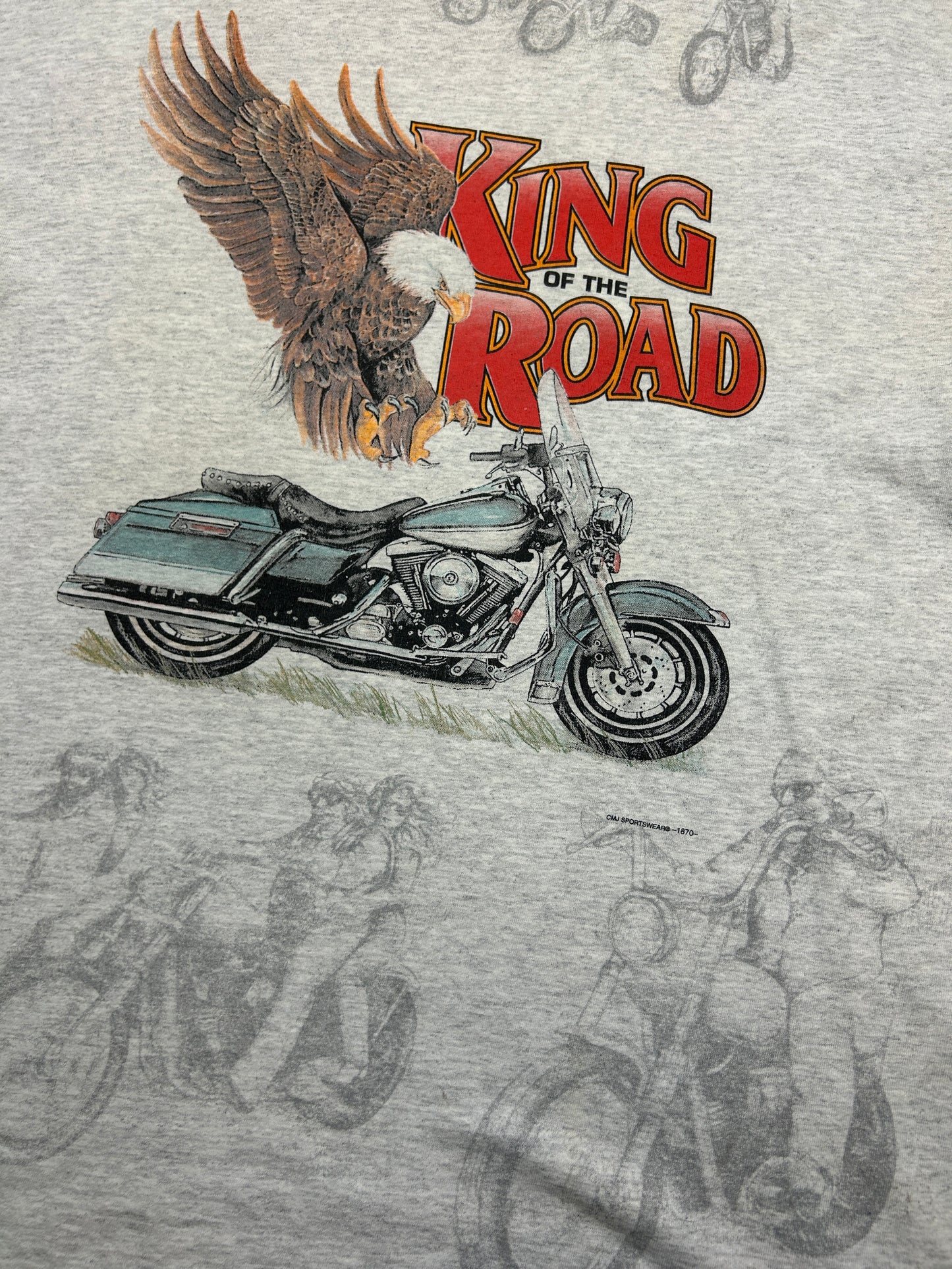Vintage 1998 Sturgis Black Hills Rally King Of The Road Bald Eagle T Shirt Size XL 90s
