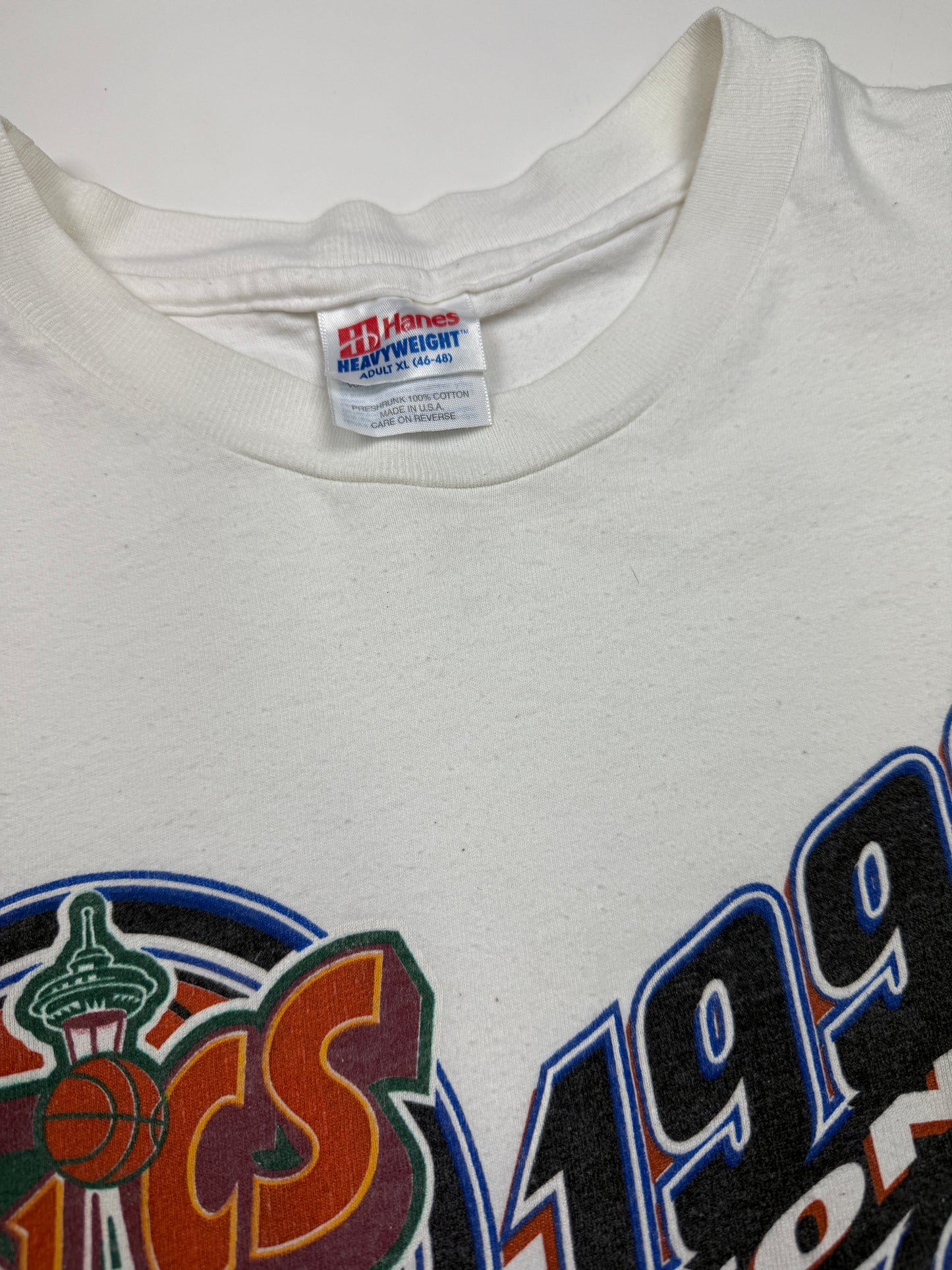 Vintage 1996 NBA Finals Seattle Sonics Vs Chicago Bulls Big Graphic T Shirt Size XL 90s
