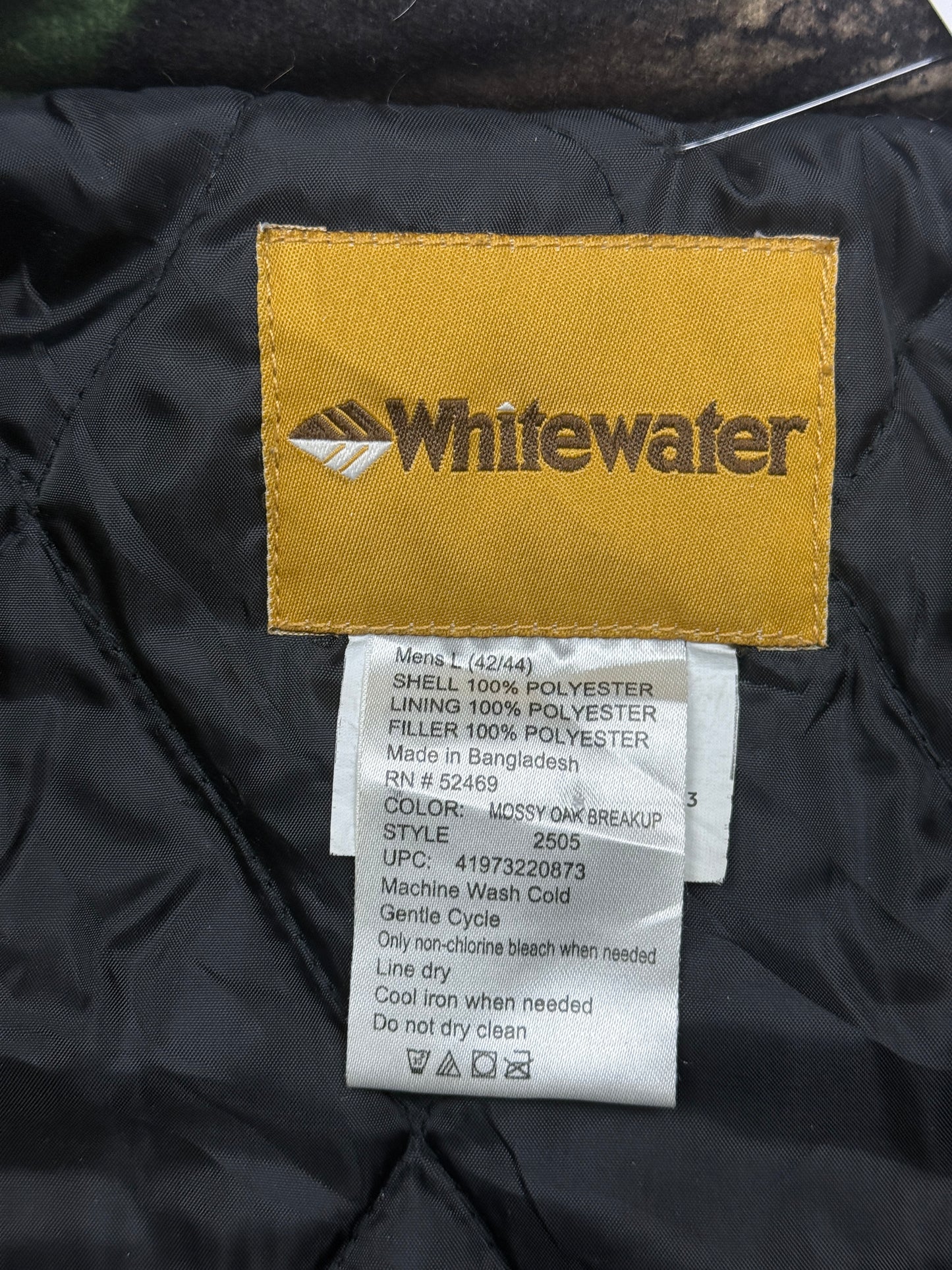 Vintage Whitewater Mossy Oak Break Up Tree Camo Quilted Lined Jacket Size L