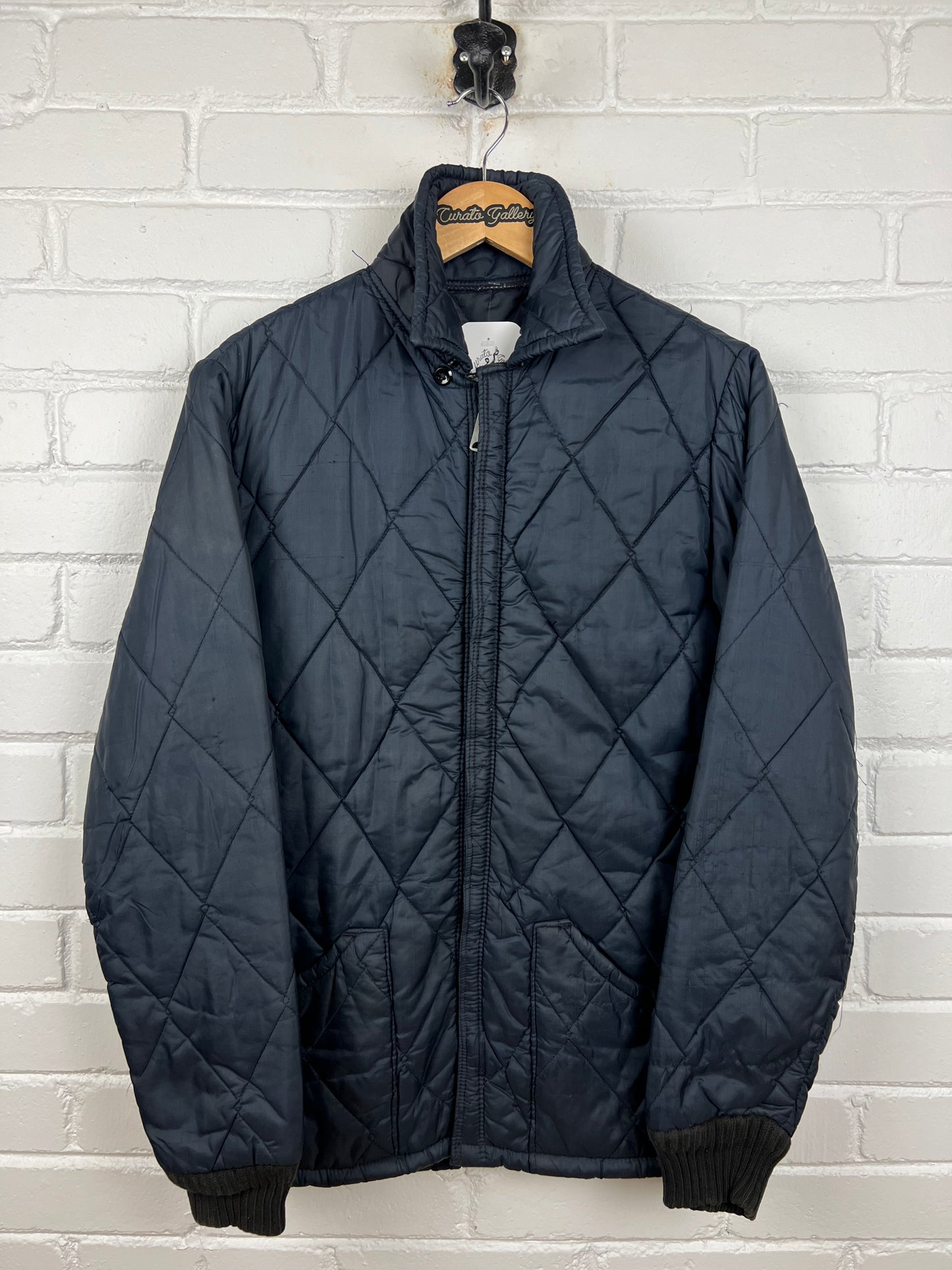 Vintage 80s/90s Quilted Insulated Blank Overcoat Jacket Size M