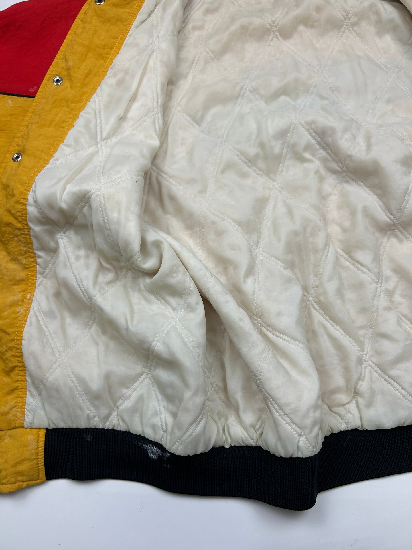 Vintage 80s Adidas Endurance Gurantee Tre Foil Two Tone Insulated Bomber Jacket Size XL