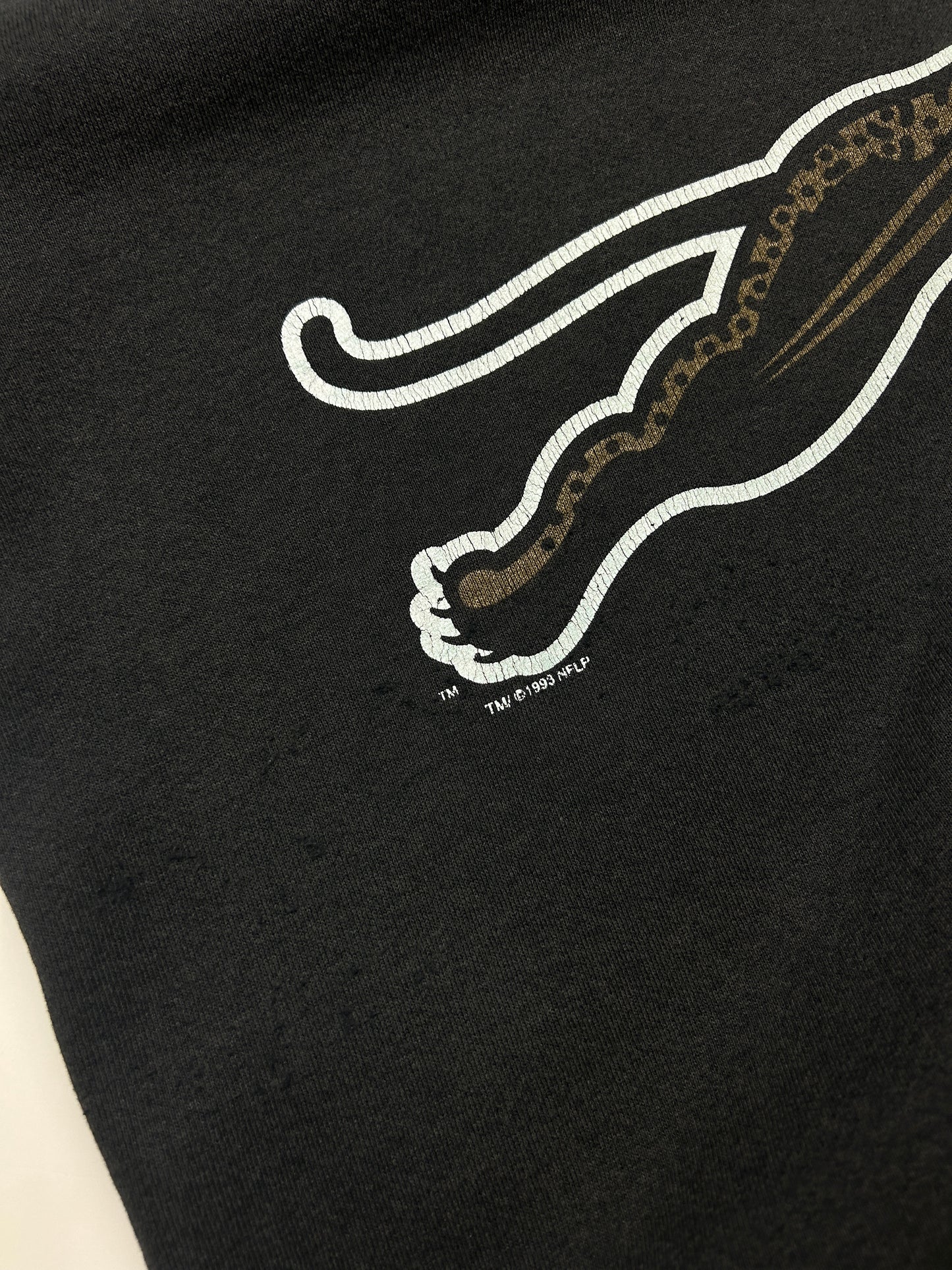 Vintage 1993 Jacksonville Jaguar Arm Spell Out NFL Banned Logo Sweatshirt Size XL