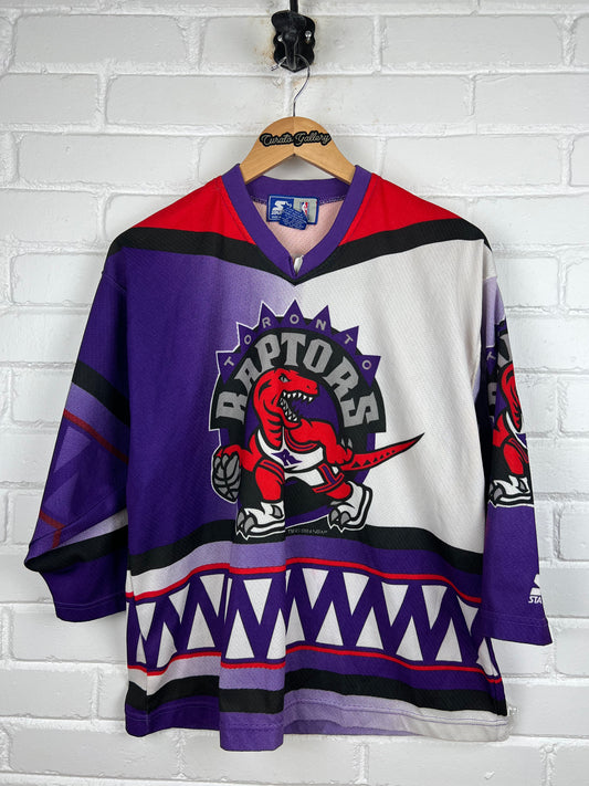 Vintage 1994 Toronto Raptors All Over Print Big Logo Starter Hockey Jersey Size Youth M