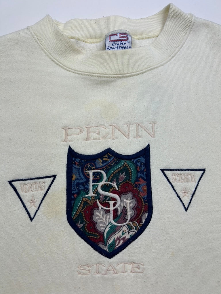 Vintage 90s Penn State Nittany Lions Embroidered Paisley Crest Sweatshirt Size XL