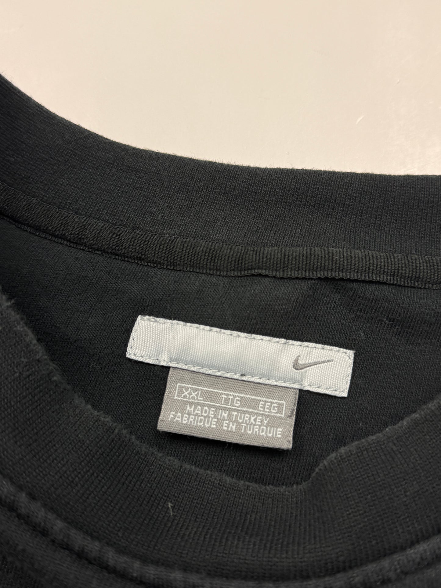 Vintage Y2K Nike Embroidered Mini Swoosh Crewneck Sweatshirt Size XXL Black