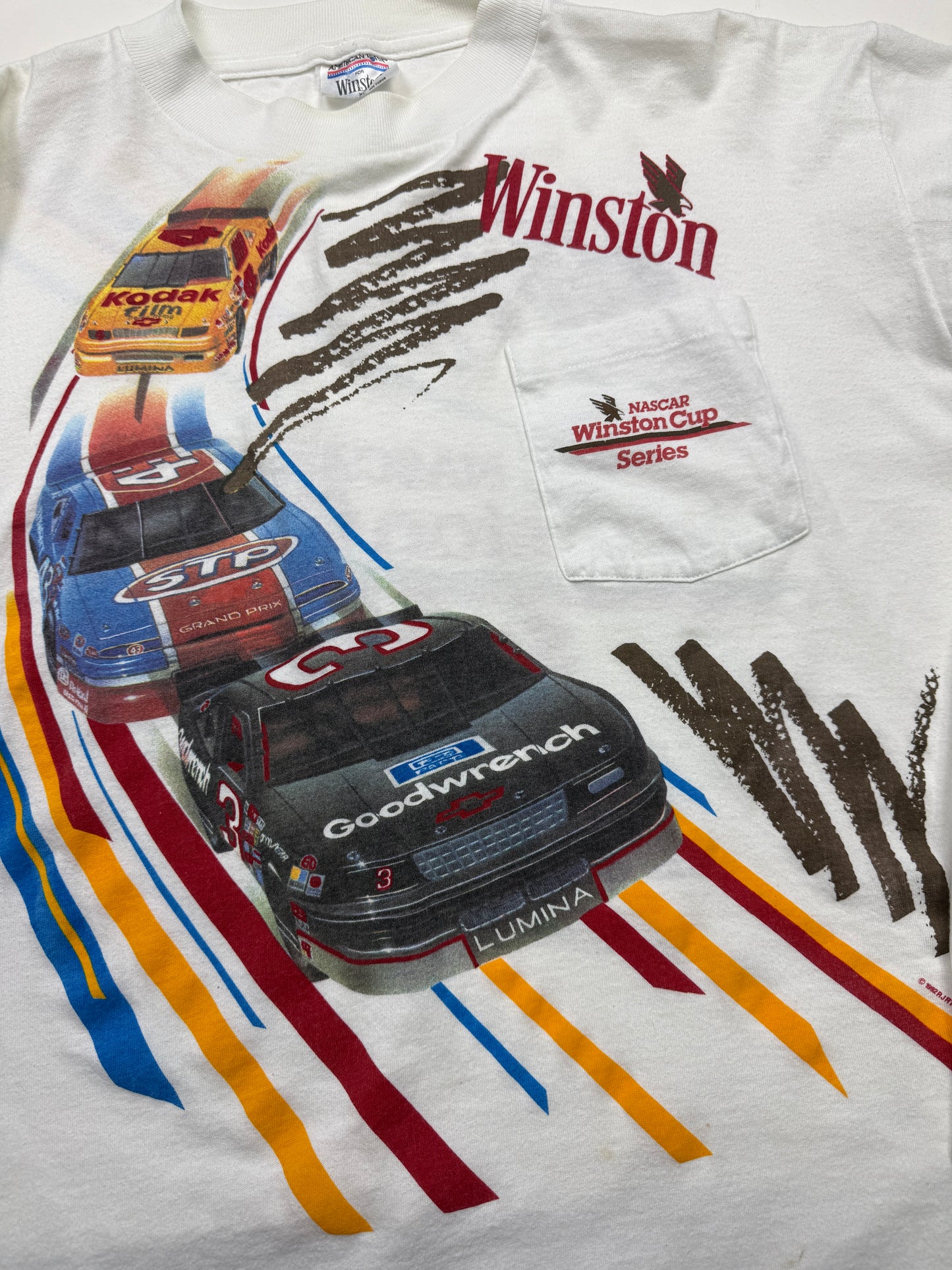 Vintage 1992 NACAR Winston Cup Series Racing Pop Art Long Sleeve T Shirt Size XL 90s