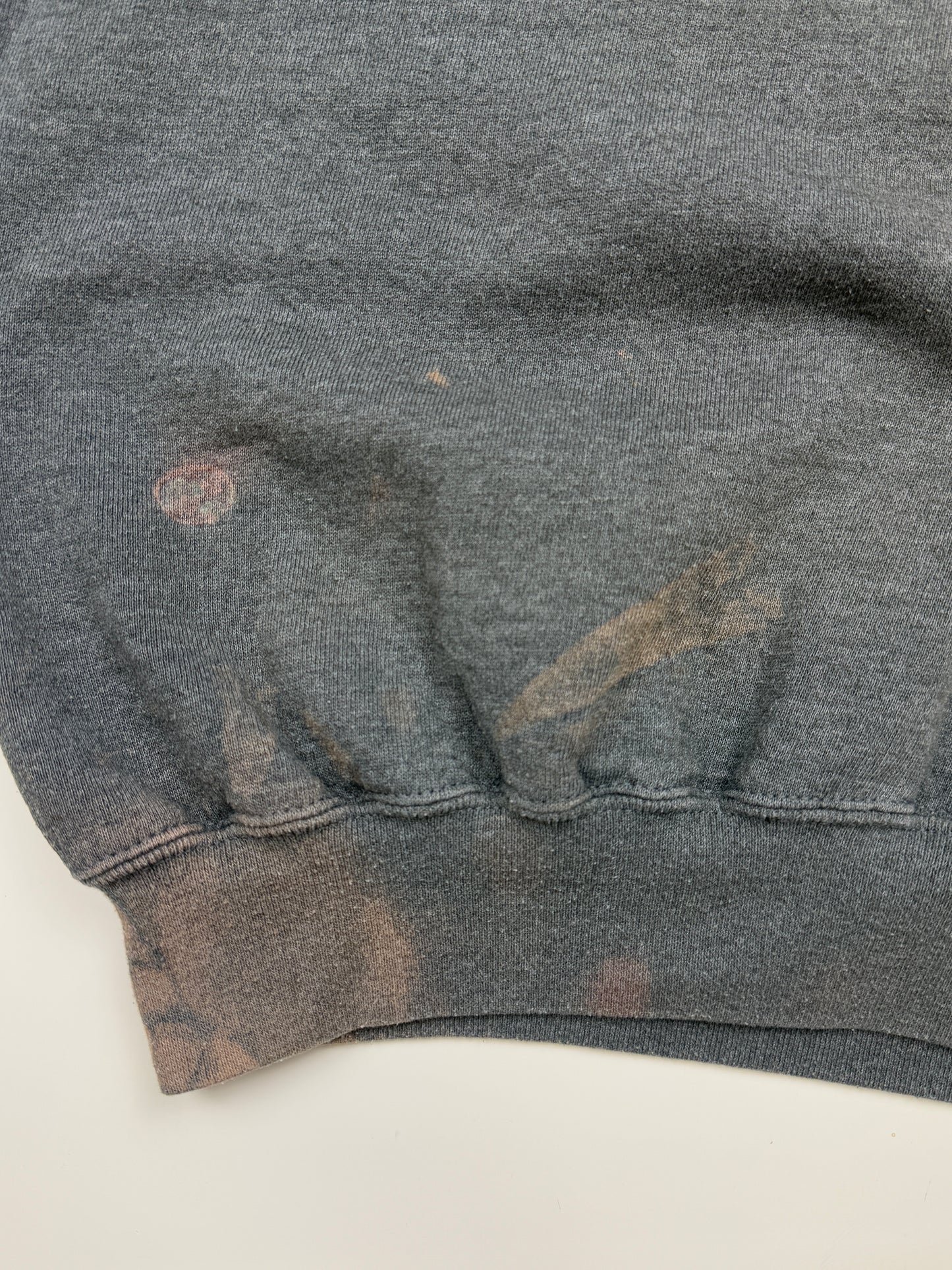 Vintage Russell Athletic Cropped Boxy Fit Blank Crewneck Sweatshirt Size XL Charcoal Gray