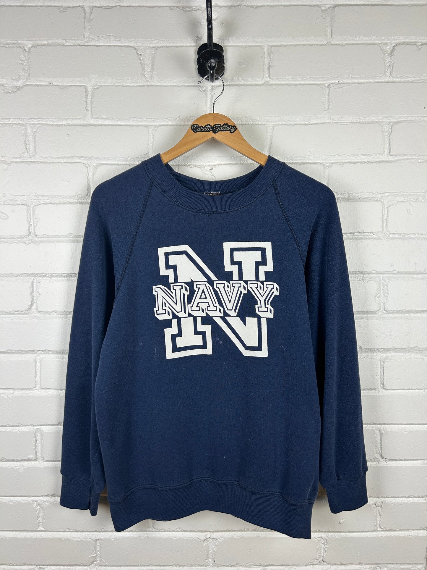 Vintage 80s Navy Blue US Army Graphic Sweatshirt Size L