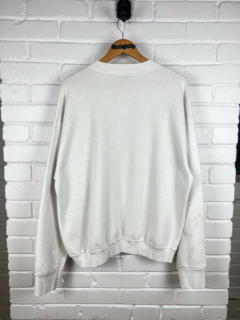 Vintage 90s Iowa State Centre Rose Capital Graphic Sweatshirt Size XL White