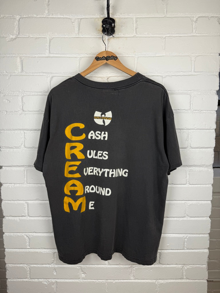 Vintage 90s Wu Tang Clan CREAM Cash Rules 36 Chambers Rap Music T Shirt Size XL