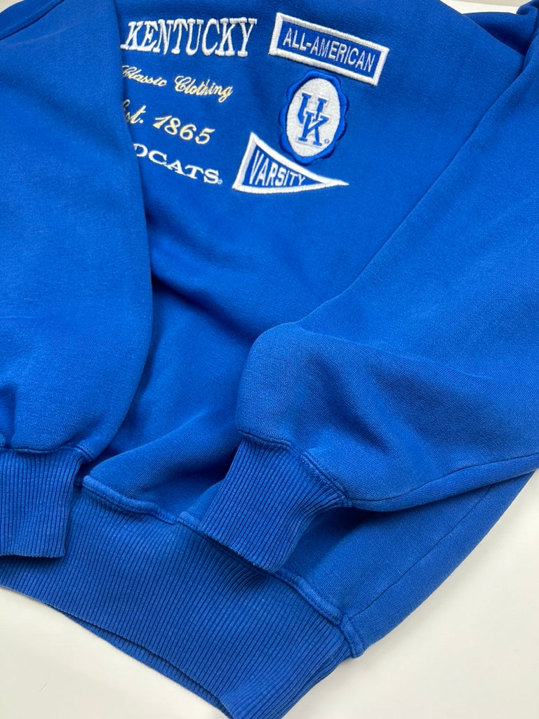 Vintage 90s Kentucky Wildcats NCAA Embroidered Collegiate Sweatshirt Size XL