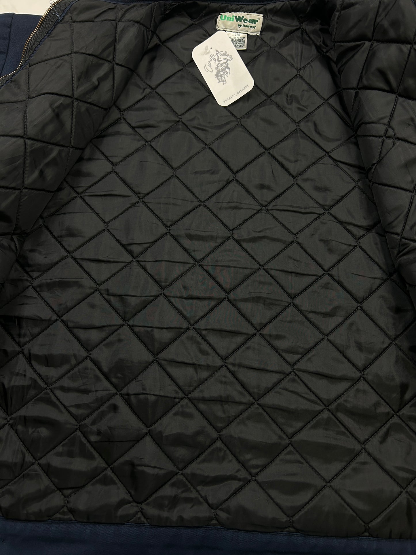 Vintage Detroit Style Quilted Lined Mechanic Jacket Size L Navy Blue