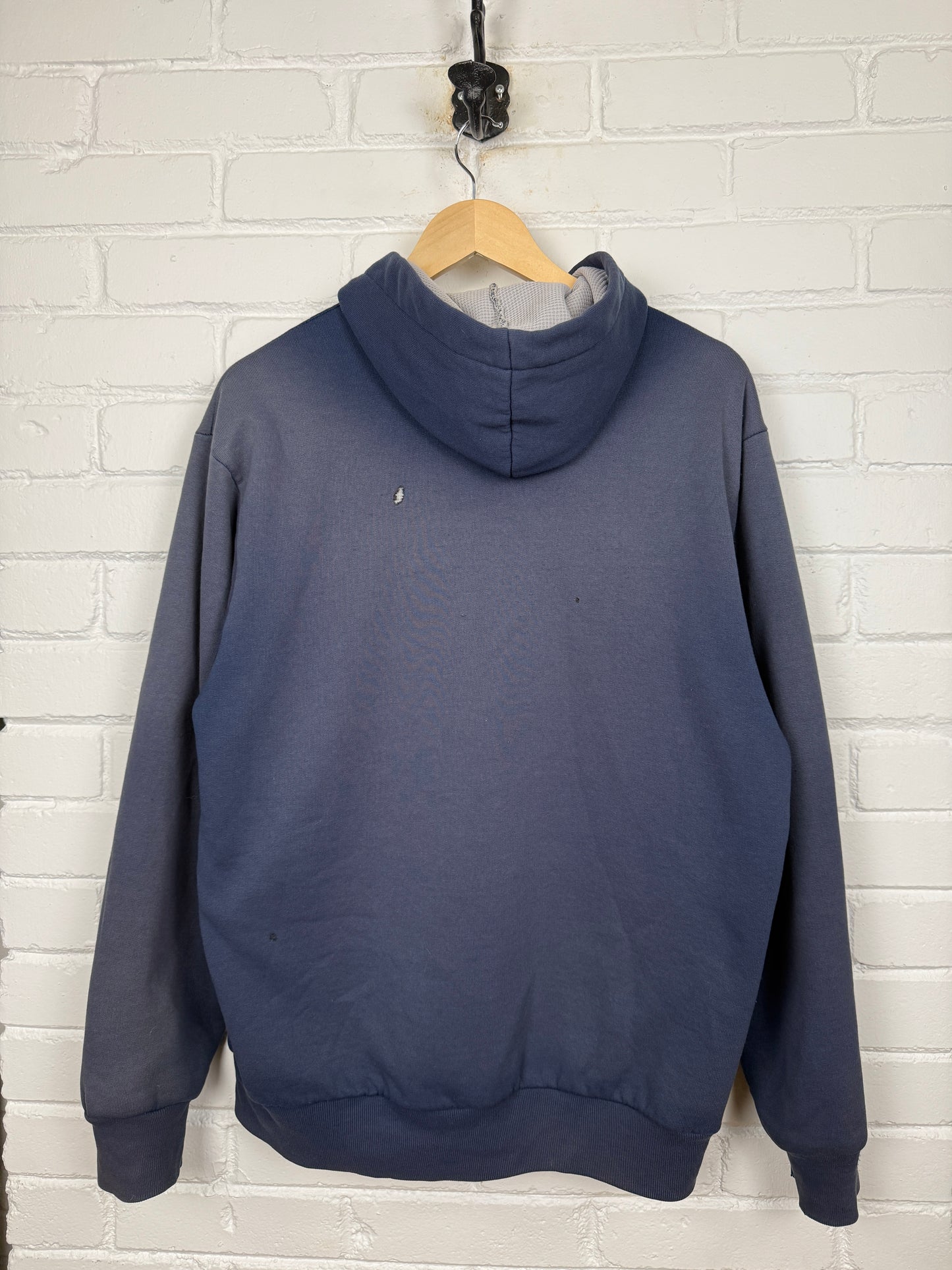Vintage 80s/90s Muleskins Thermal Lined Blank Full Zip Hooded Sweatshirt Size XL
