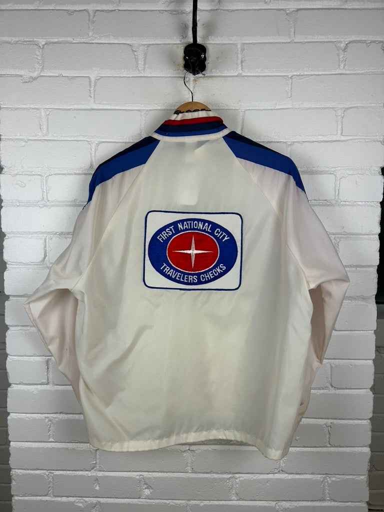 Vintage 80s Swingster Good Year First National City Racing Light Jacket Size L