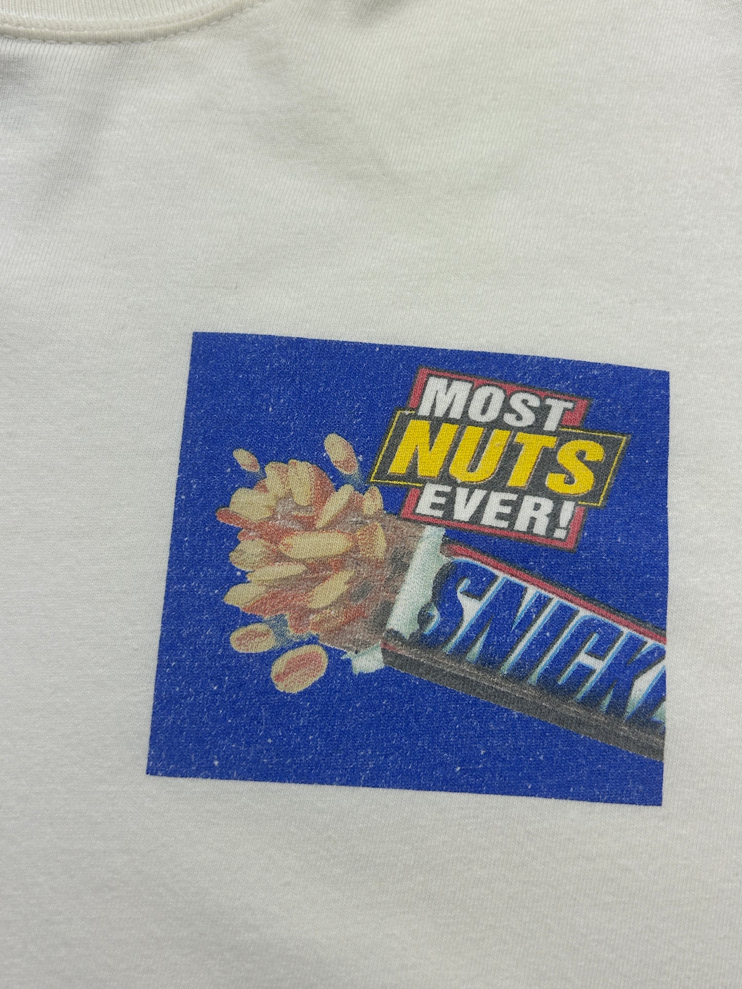Vintage Snickers Chocolate Bar Most Nuts Ever Snack T Shirt Size XL