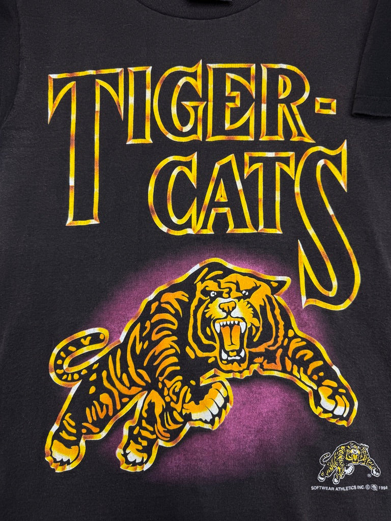 Vintage 1994 Hamilton Tiger-Cats CFL Football Chrome Graphic T Shirt Size S 90s