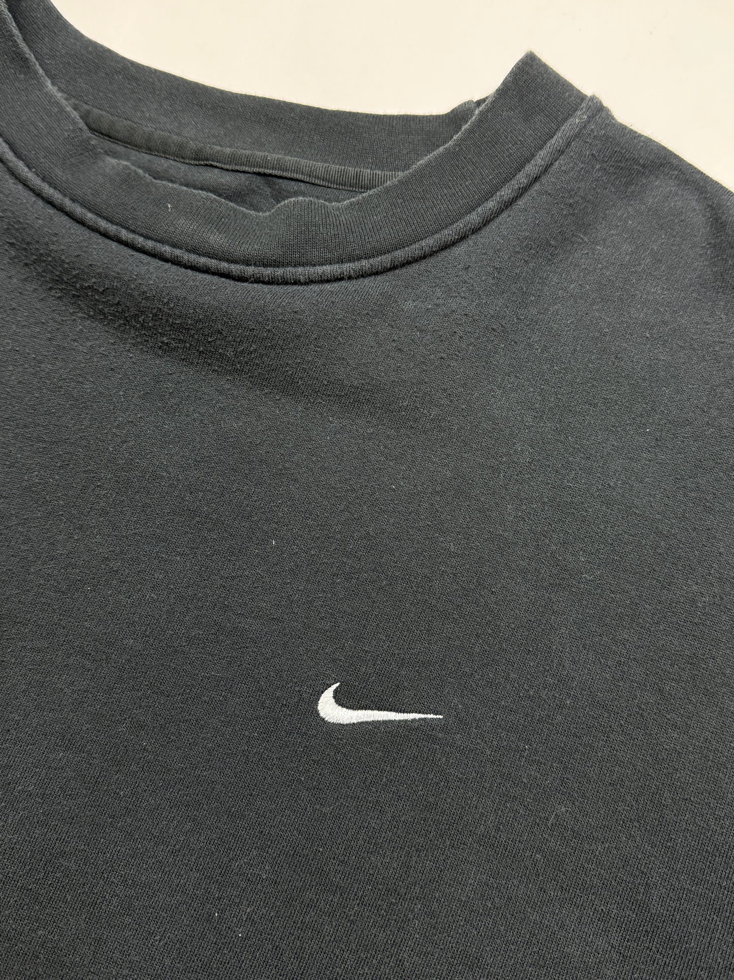 Vintage Y2K Nike Embroidered Mini Swoosh Crewneck Sweatshirt Size XXL Black