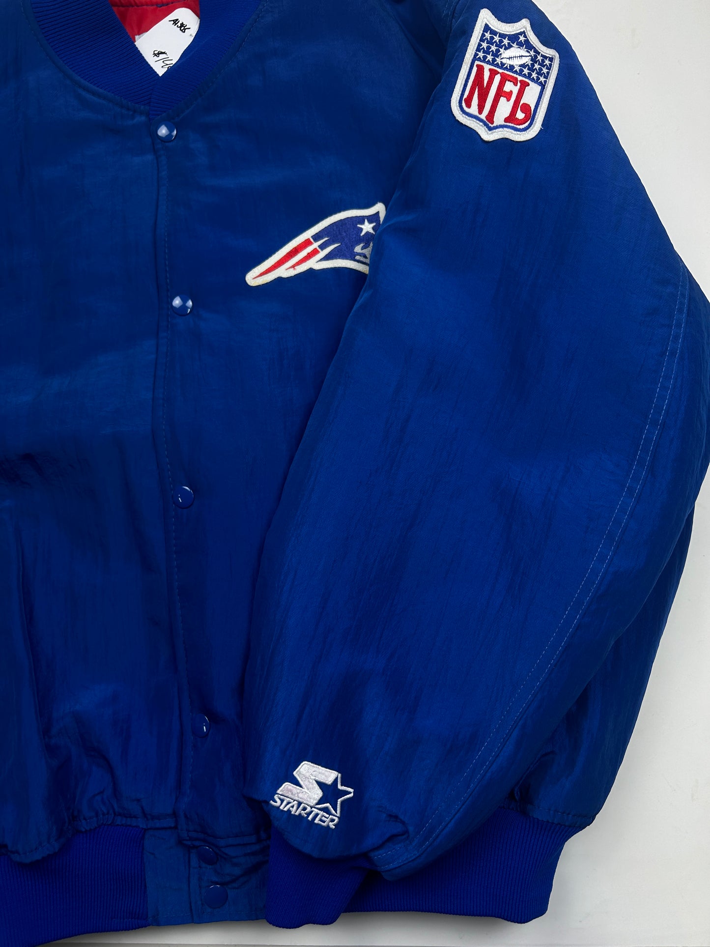 Vintage 90s New England Patriots Starter Insulated Satin Bomber Jacket Size XL