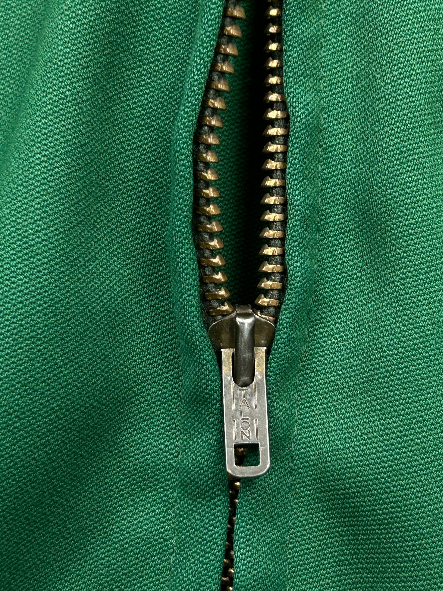 Vintage 70s/80s Bear Fax Chain Stitched Mechanic Style Light Jacket Size M Green