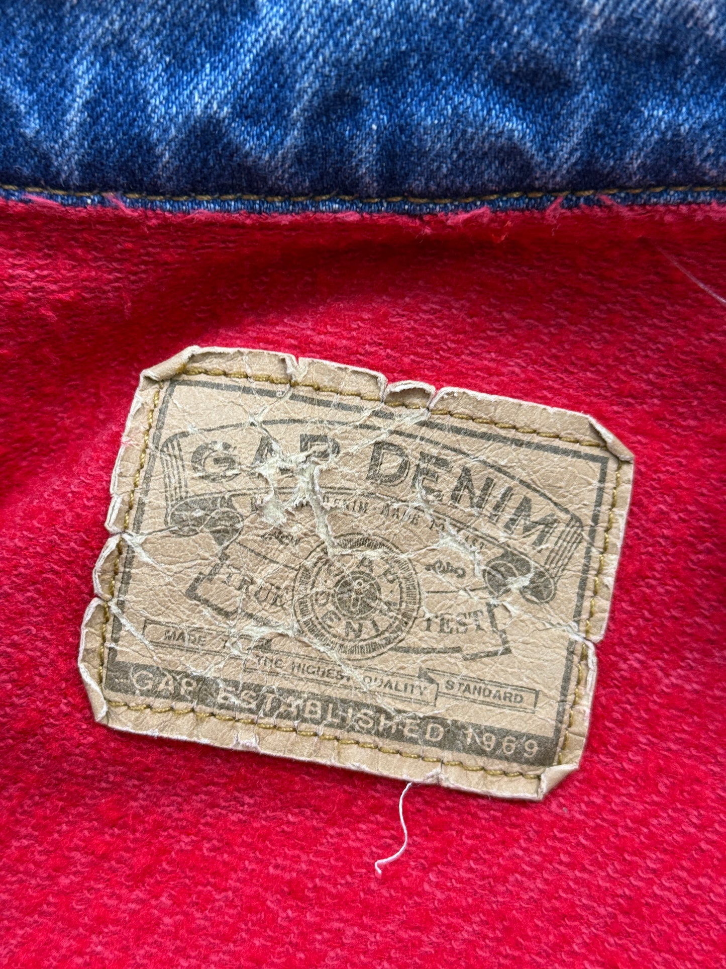 Vintage Gap Denim Lined Zip Up Hybrid Trucker Style Jacket Size L