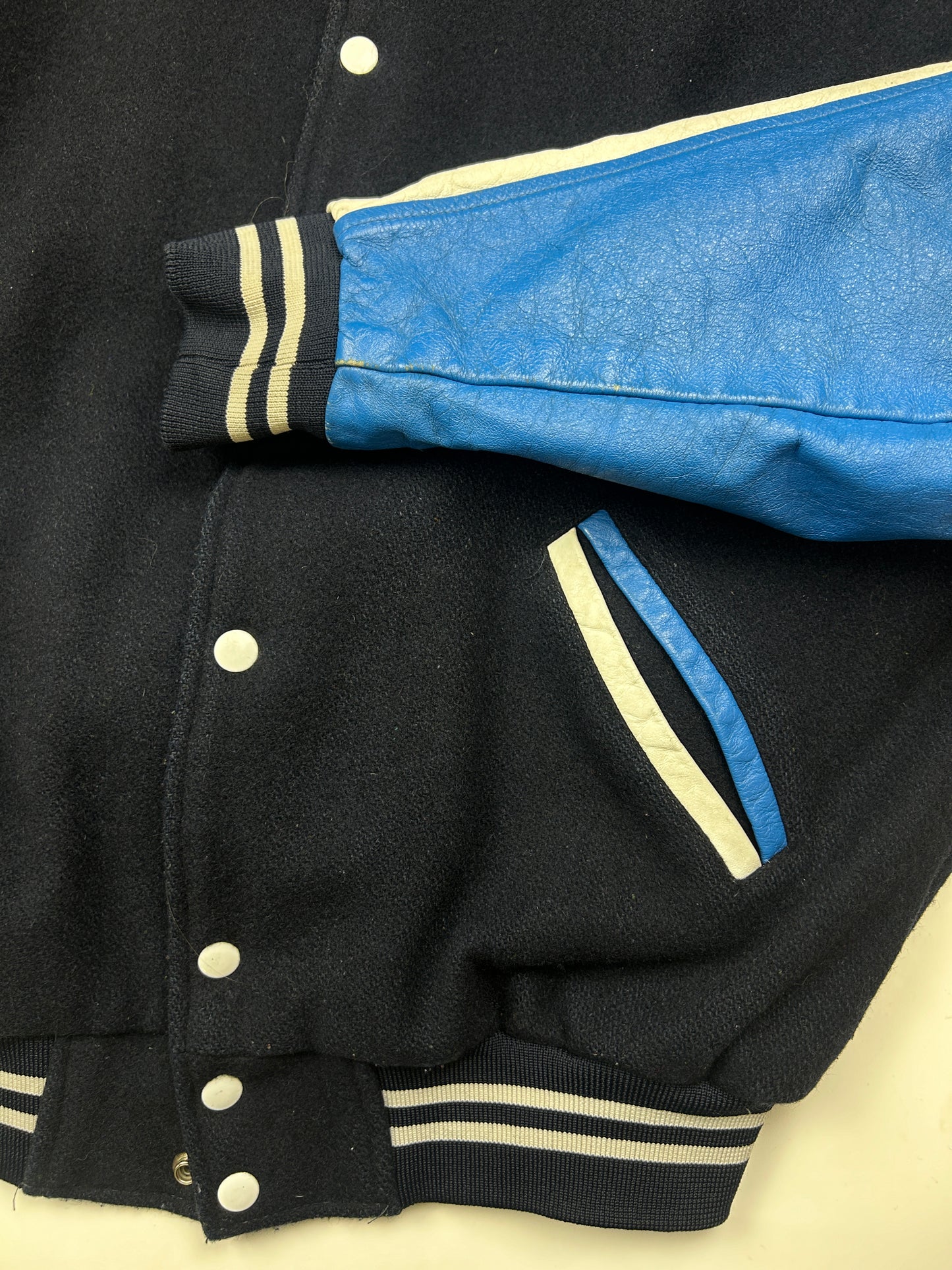 Vintage 90s Adjac Two Tone Wool Varsity Letterman Jacket Size L