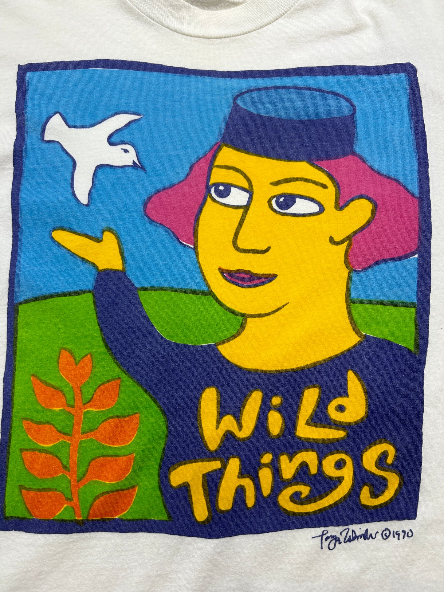 Vintage 1990 Wild Things Art Sketch Painting Graphic Long Sleeve T Shirt Size XL