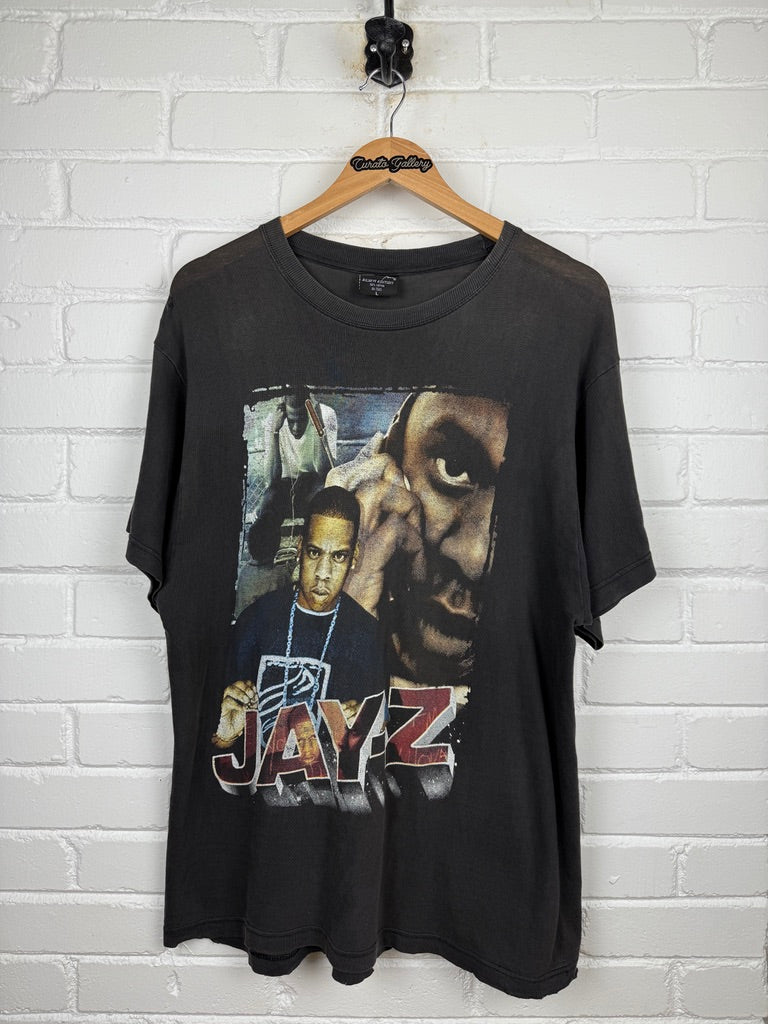 Vintage 90s Jay Z Rap Tee Parking Lot Music Tour T Shirt Size L Black