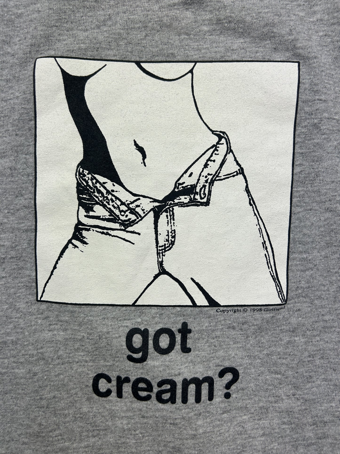 Vintage 1998 Girlfriend Got Cream Parody T Shirt Size XL 90s