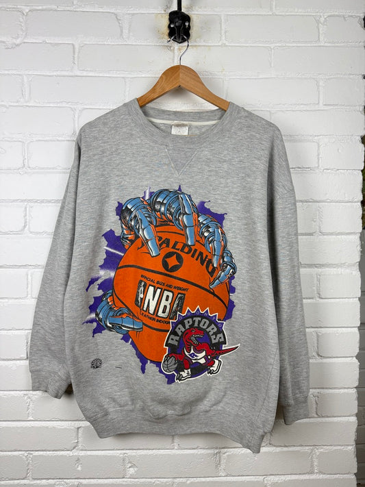 Vintage 90s Toronto Raptors  Breakthrough Spalding Robot Hand Crewneck Sweatshirt Size L