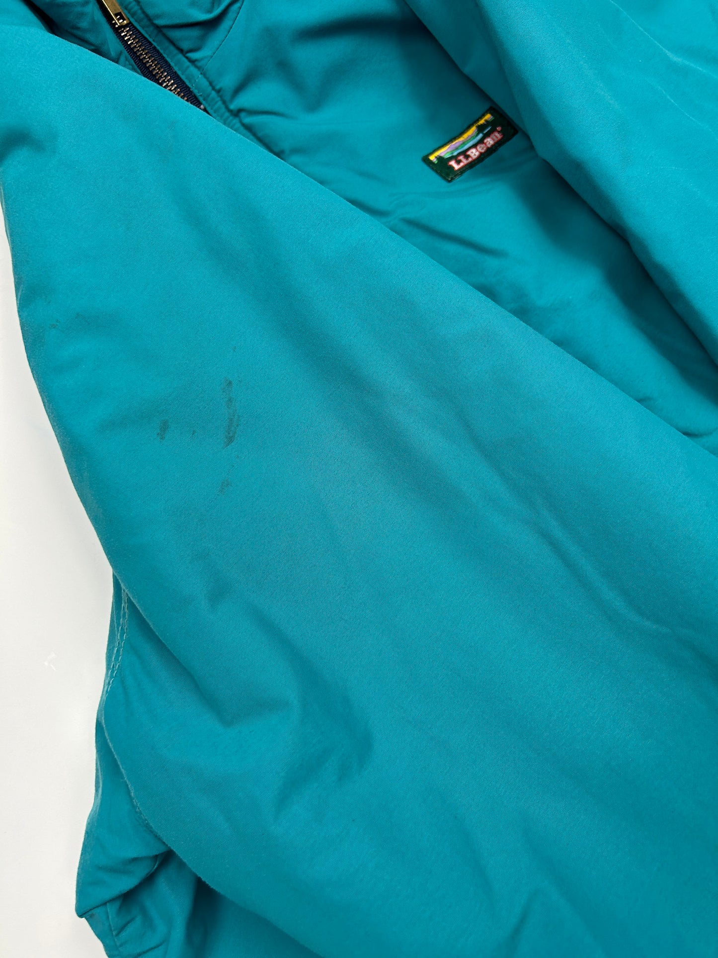 Vintage 90s LL Bean Fleece Lined Warm Up Nylon Bomber Jacket Size L