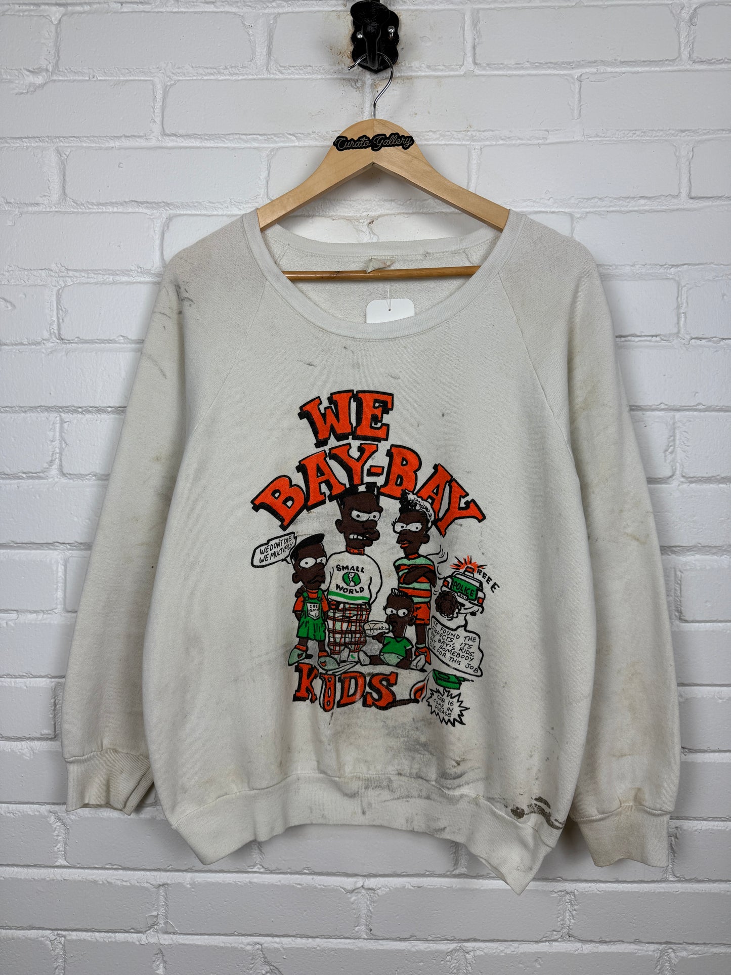 Vintage 80s/90s We Bay Bay Kids We Dont Die We Multiply Rap Hip Hop Sweatshirt Size L