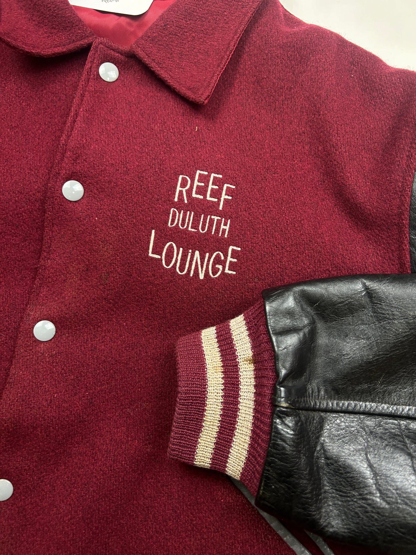 Vintage 80s/90s Reef Duluth Lounge Varsity Letterman Jacket Size L