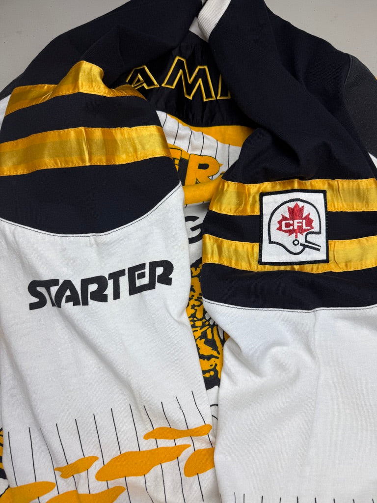 Vintage 80s Hamilton Tiger-Cats Starter All Over Print Football Jersey Size L