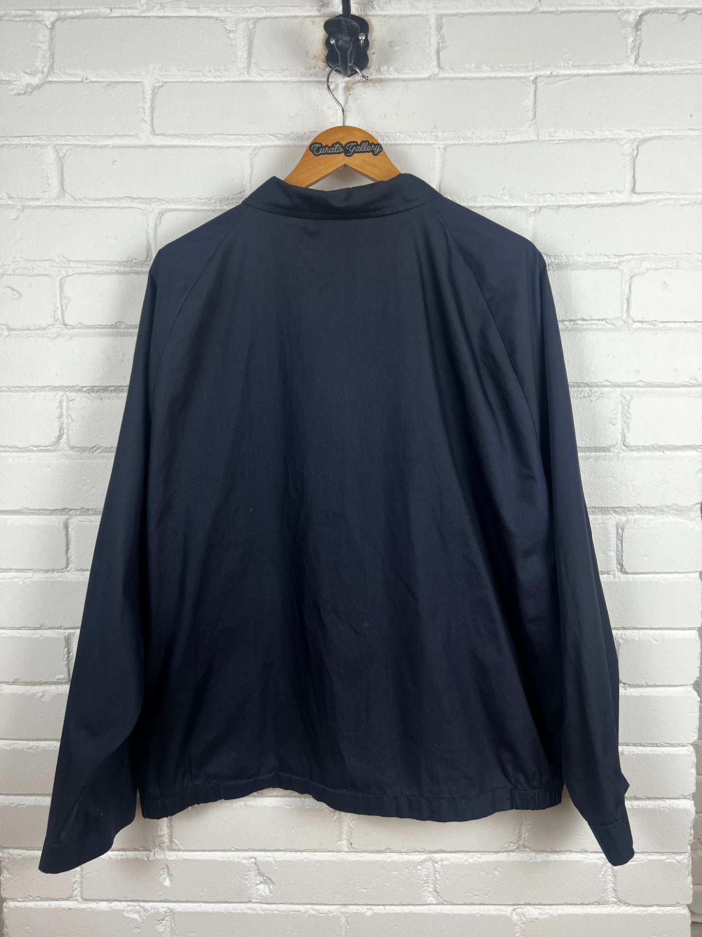 Vintage 90s Back Pack Light Harrington Style Cropped Jacket Size XL Navy Blue