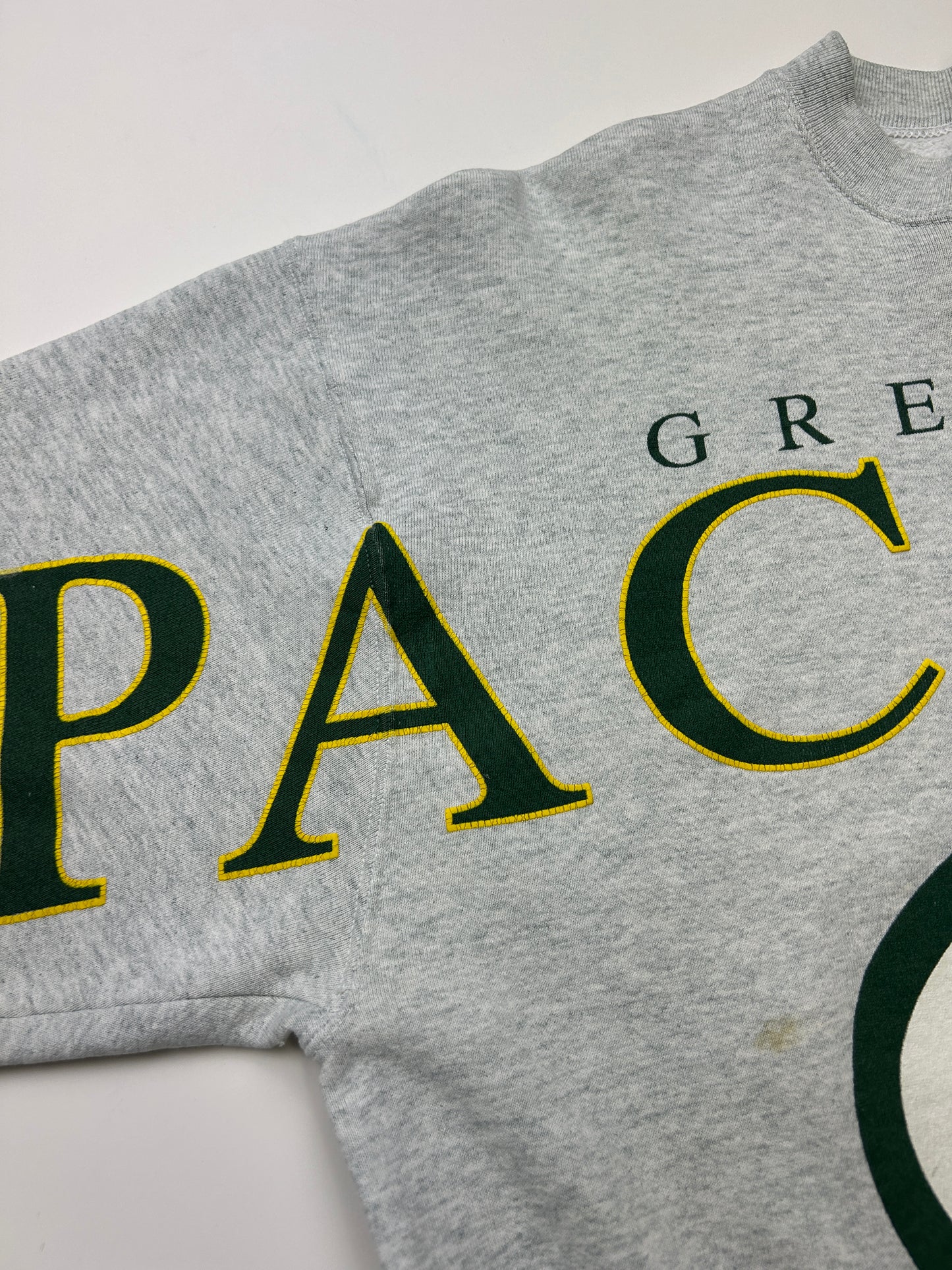Vintage 1992 Green Bay Packers NFL Arm Spell Out Big Graphic Sweatshirt XL