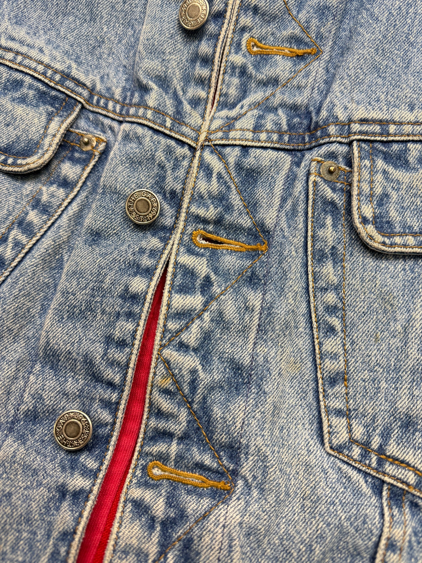 Vintage Gap Denim Lined Zip Up Hybrid Trucker Style Jacket Size L