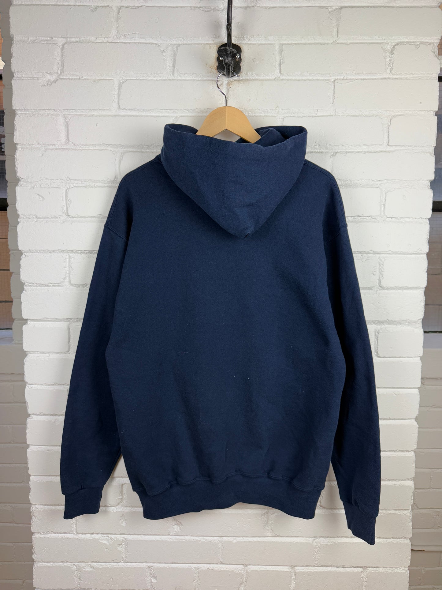 Russell Athletic Boxy Fit Blank Hooded Sweatshirt Size XL Navy Blue