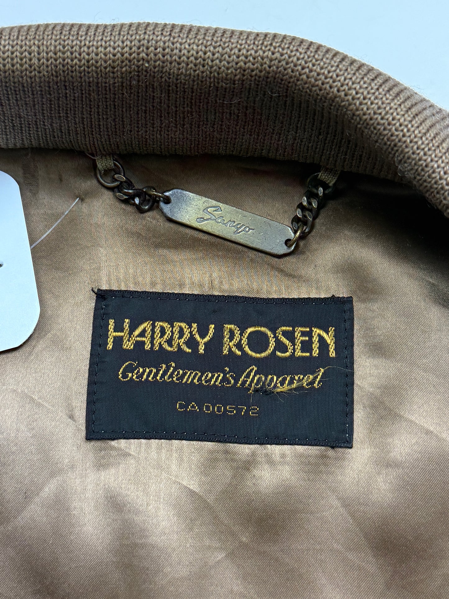 Vintage 80s/90s Harry Rosen Satin Lined Suede Bomber Size 44 XL