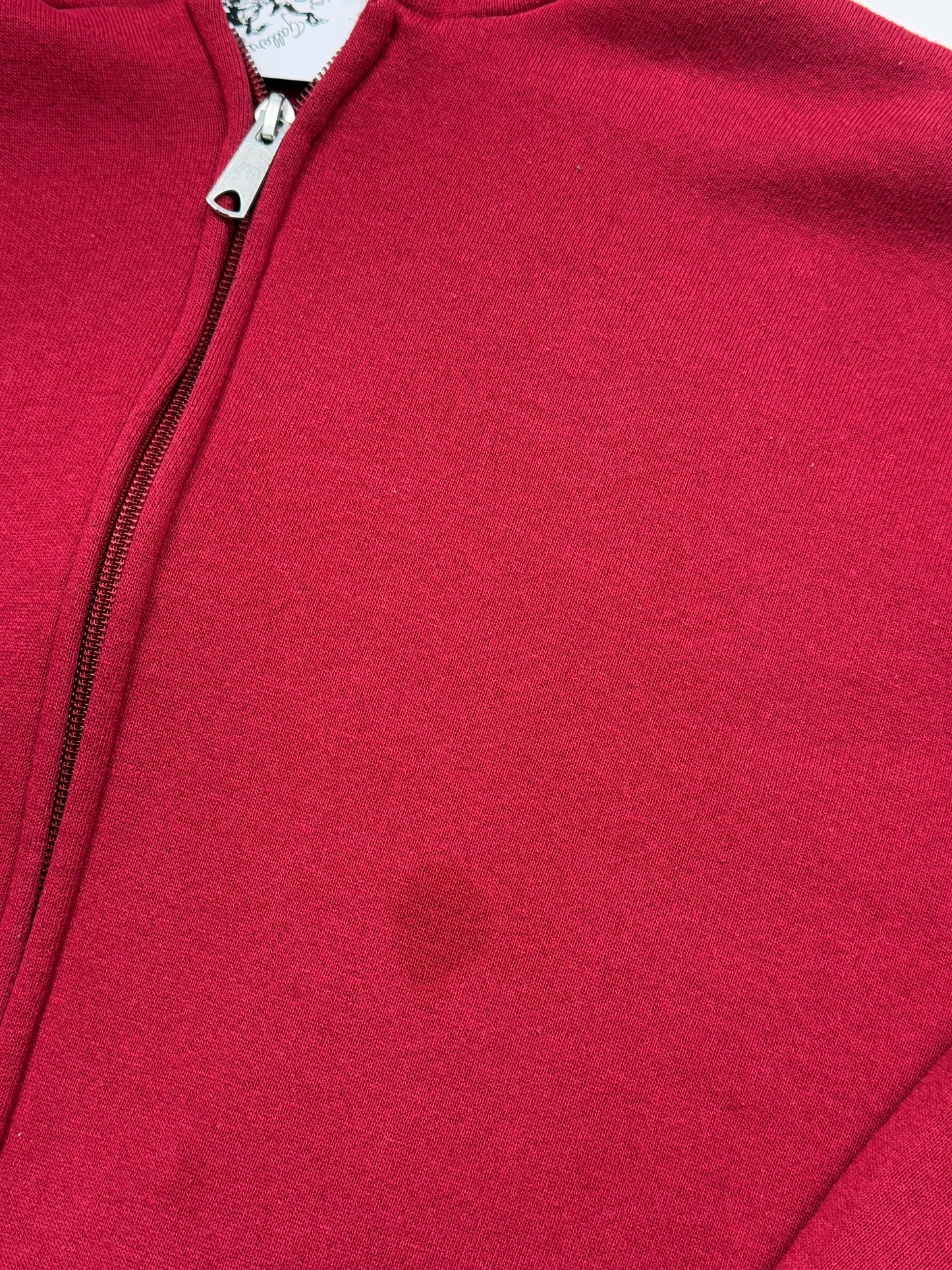 Vintage Russell Athletic Cropped Boxy Fit Blank Hooded Sweatshirt Size XL Burgundy