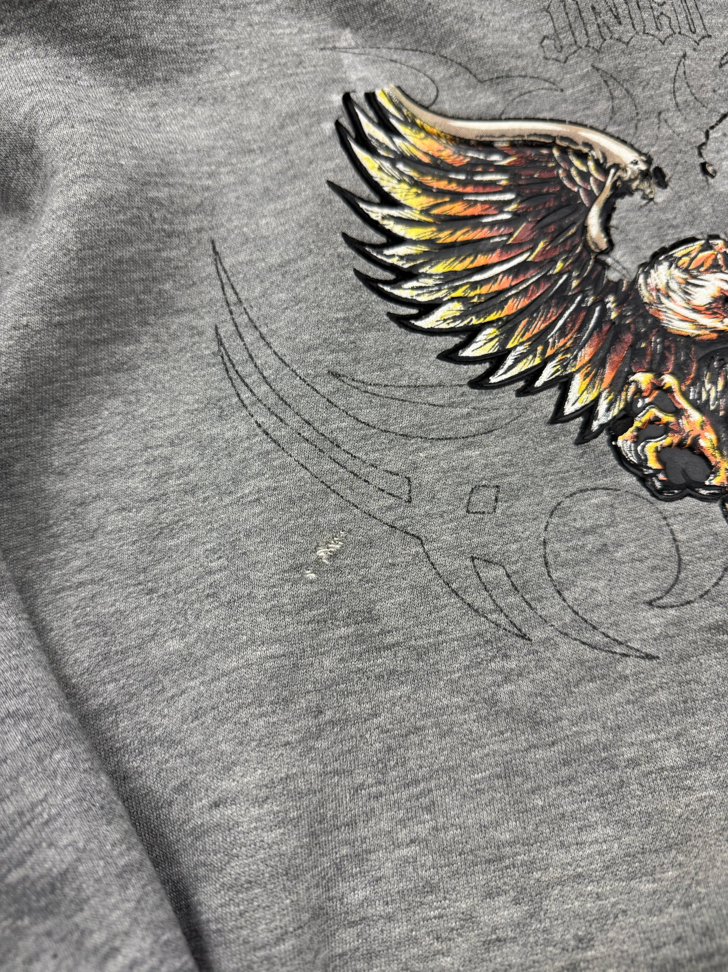 Vintage Y2K Jnco Jeans Bald Eagle Tribal Print Hooded Sweatshirt Size XXL