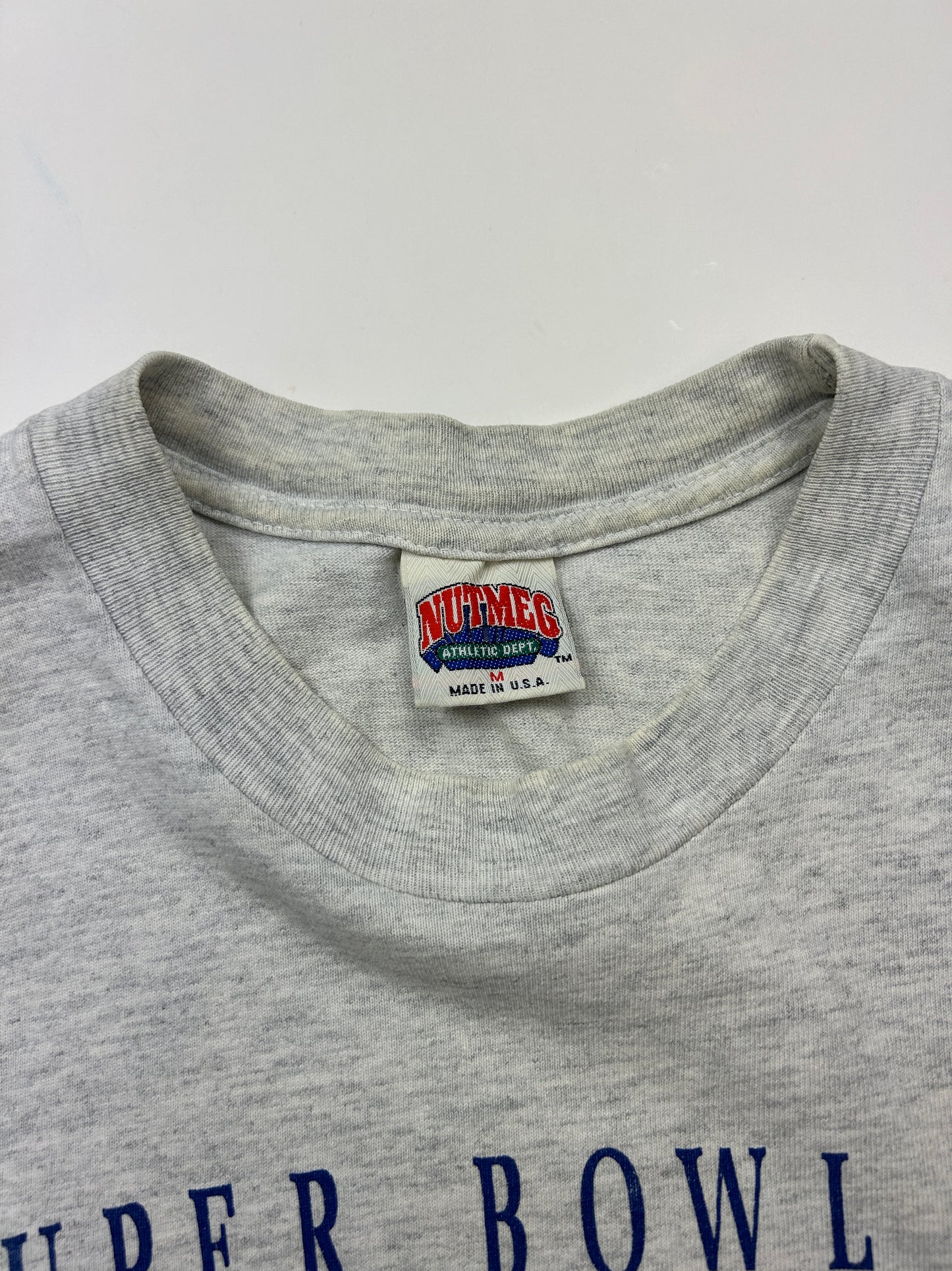 Vintage 1991 Super Bowl XXV Silver Anniversary Game NFL Nutmeg T Shirt Size M 90s