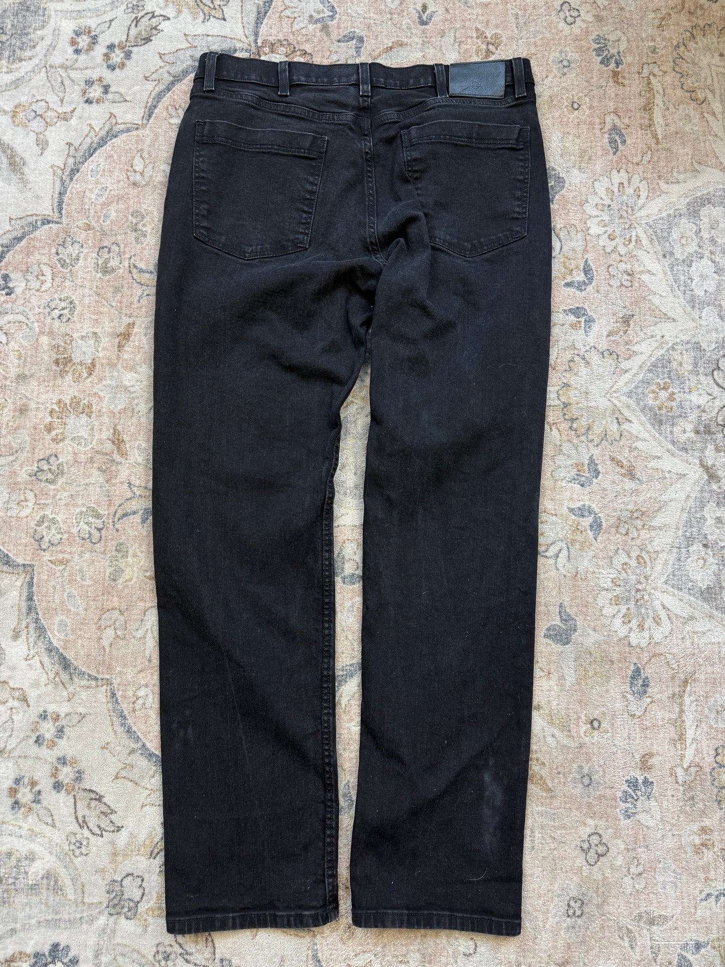 Harley Davidson Motorcycles Straight Jean Dark Black Denim Pants 38W